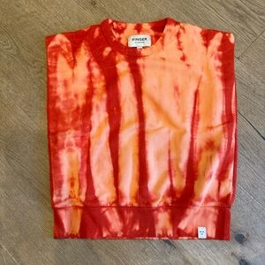 Finger In The Nose Fiery Tie-Dye strong shoulder top NEW